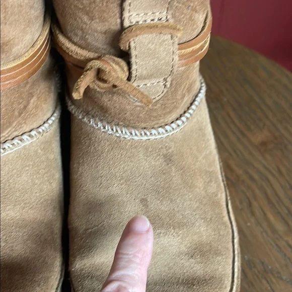 UGG Tan Ankle Boots with Plush Fleece Lining - Picture 7 of 15